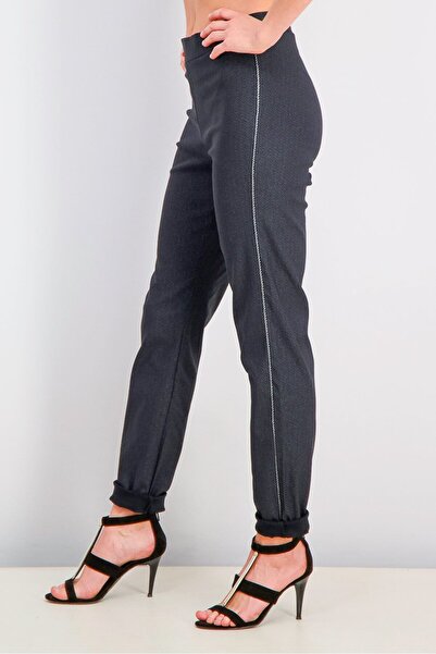 Tchibo Women Regular Fit Plain Straight Leg Pants, Black