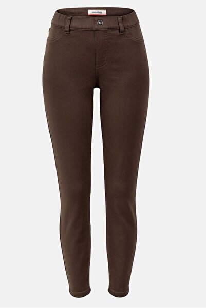 Tchibo Women Slim Fit Belt Loops Treggings, Brown