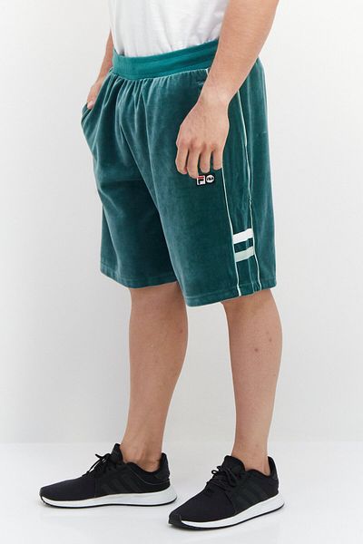 Fila شورت تدريب رجالي رياضي بشعار العلامة التجارية، أخضر حكيم