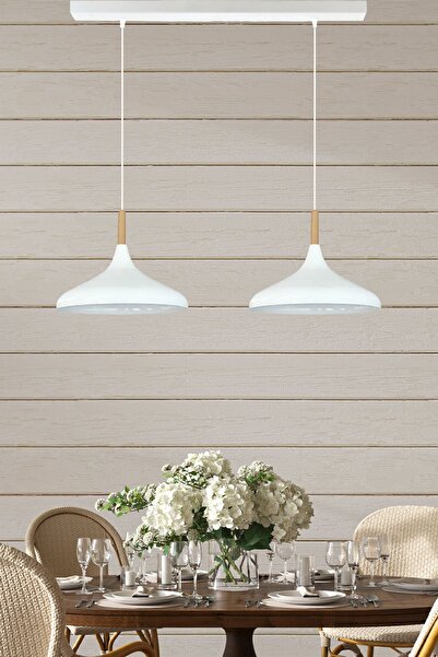 Bamyum Ikili Champion Beyaz İç Beyaz Sarkıt Lamba Yemek Masası Oturma Odası Mutfak Salon Otel Café