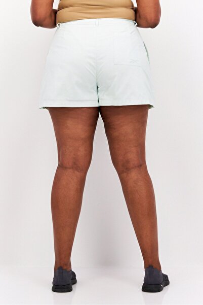 Reebok Women Plus Size Brand Logo Training Shorts, Light Green