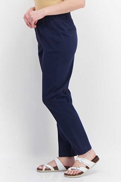 Tchibo Women Slim Fit Plain Dress Pants, Navy Blue