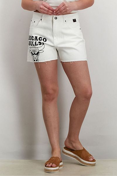 Don't Call Me Jennyfer Women High Waist Graphic Denim Shorts, White