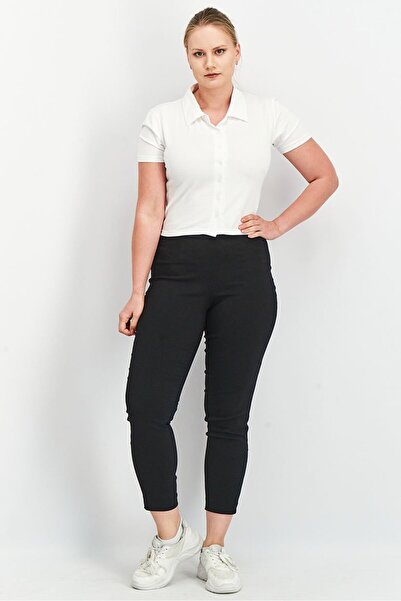 Tchibo Women Slim Fit Solid Stretchable Trouser Pants, Black