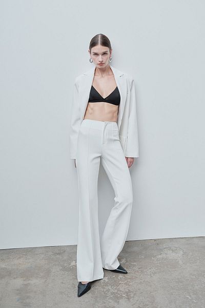 VATKALI Ecru Color Flare Pants