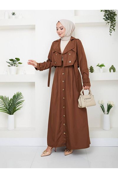 MY QILAM Set de trenci și jachete pentru femei, din bumbac, cu rever dublu - 10NMR648