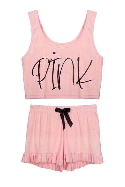 Dominant Sortlu Suit Patterned Pajamas - Pink Color