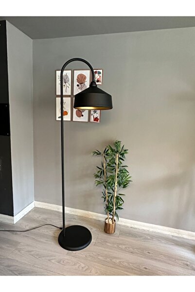 Bamyum Siyah Lambader Modern Dekoratif Metal Oturma Odası Çalışma Odası Zemin Lambası