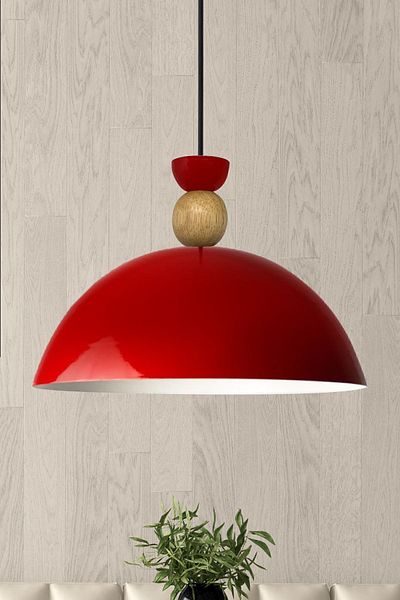 Bamyum Red Chandelier Single - Yimpi Pendant Lamp Living Room Kitchen Hairdresser Cafe Lamp Decorative Patisserie