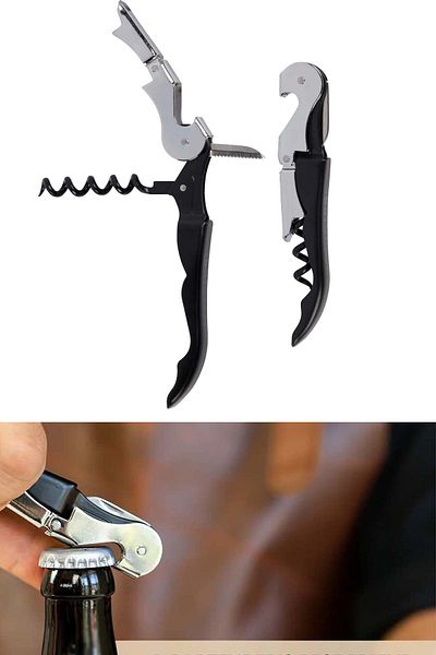 Binbirreyon Corkscrew 3 Functions Practical Sturdy Waiter Type Opener and Cutter Ra103