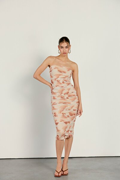 VATKALI Batikované midi šaty bez ramínek