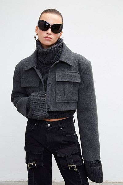 VATKALI Gefütterte Crop-Jacke aus Kaschmir