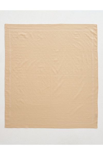 Kayra K Logo Woven Scarf Beige