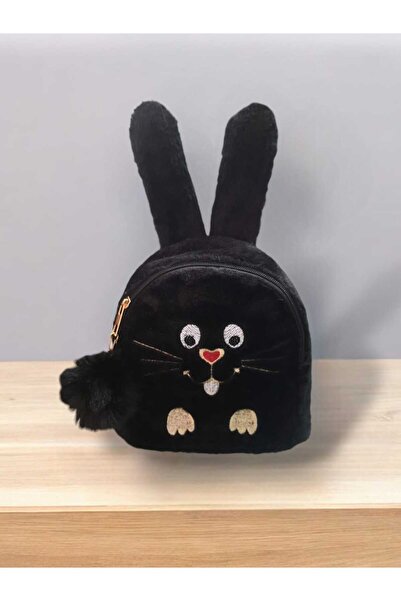 allwear Tavşan Figürlü Peluş Sırt Çantası, Yumuşak Kumaş, Geniş İç  Hacimli Çocuk Sırt Çantası