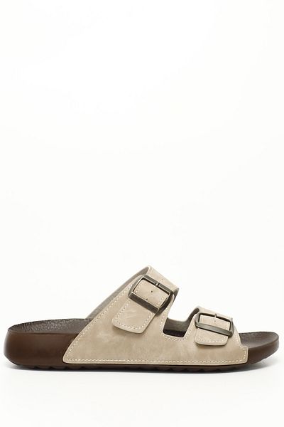 GÖNDERİ(R) Men's beige buckle slippers