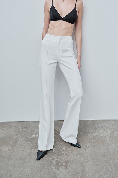 VATKALI Ecru Color Flare Pants