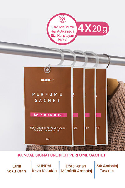 Kundal Dolap İçi Parfümlü Koku Kesesi KUNDAL Signature Rich Perfume Sachet 4Х...