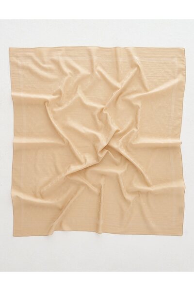 Kayra K Logolu Dokuma Eşarp Bej