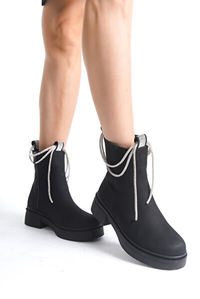 SH SİLVER MODA Kadın bot günlük taşlı şık ve rahat kaymaz taban dikişli