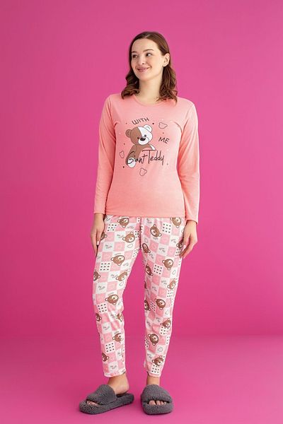 Farya Home Dreamy Cotton Patterned Long Sleeve Women's Pajamas Set