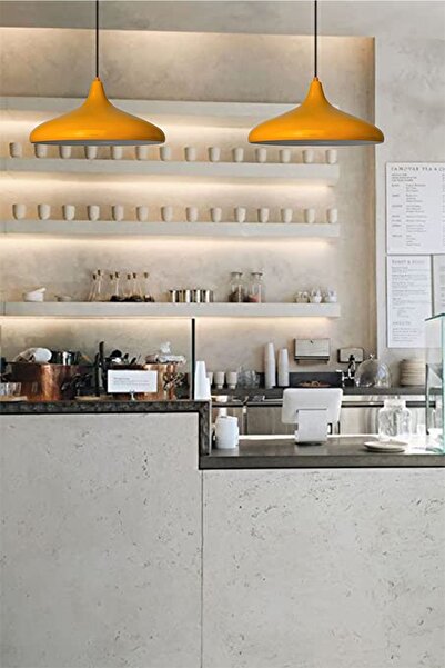 Bamyum Champion Koyu Sarı Metal Avize Tekli Sarkıt Salon Mutfak Hol Otel Ofis Cafe Butik Lamba Aydınlatma