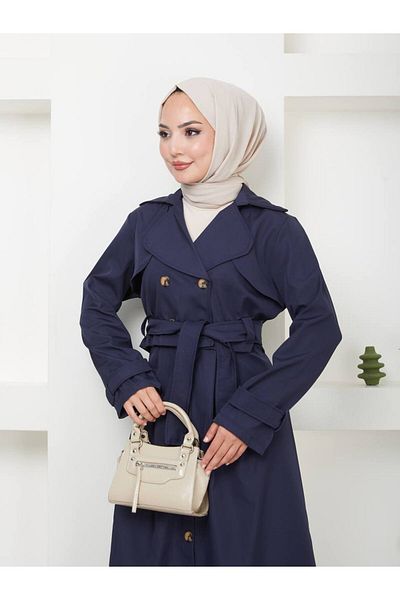 MY QILAM Set de trenci și jachete pentru femei, din bumbac, cu rever dublu - 10NMR648