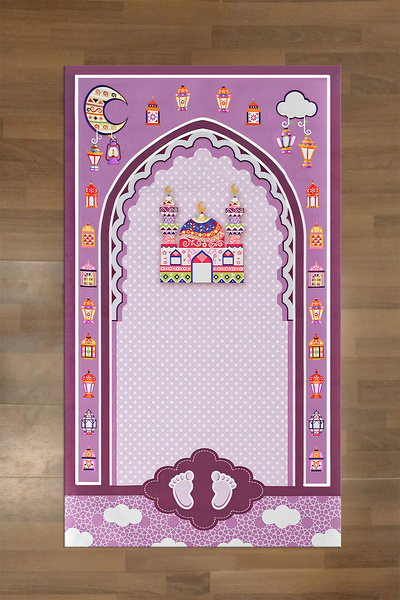 Napoli Home Covoraș de rugăciune educațional pentru copii, imprimat digital, ...