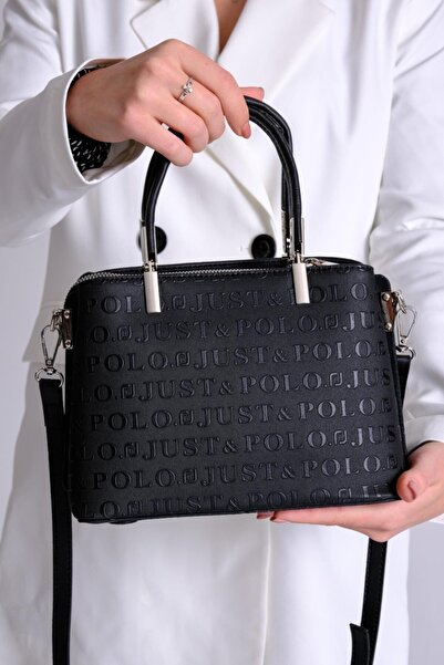 Just Polo حقيبة كتف وحقيبة يد نسائية منقوشة Just & Polo بسحاب إغلاق نباتي Jp-...