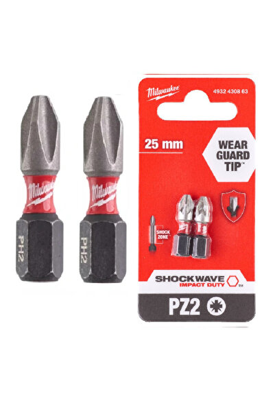Milwaukee PZ2 25mm 2 adet Darbeli Bits Uç 4932430863