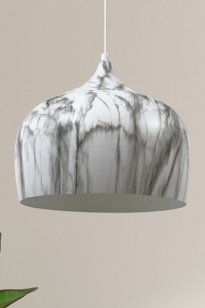 Bamyum Black and White Patterned Metal Lamp - Single Chandelier, Lighting for Living Room, Kitchen, Cafe, Office