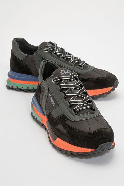 MARCOMEN Ανδρικό Comfort Sneaker - Χοντρή σόλα, κορδόνια, γνήσιο δέρμα, Mc 20354 Μαύρο
