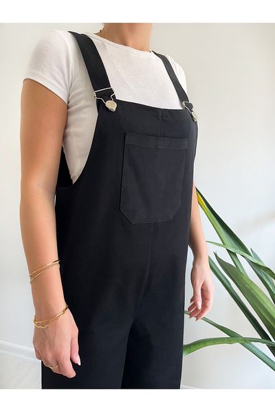 Viva Vogue Gabardine Salopet Baggy Mold Jumpsuit