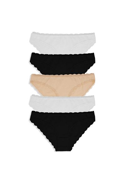 Dominant Cotton 5-Piece Bikini with Lace Detail