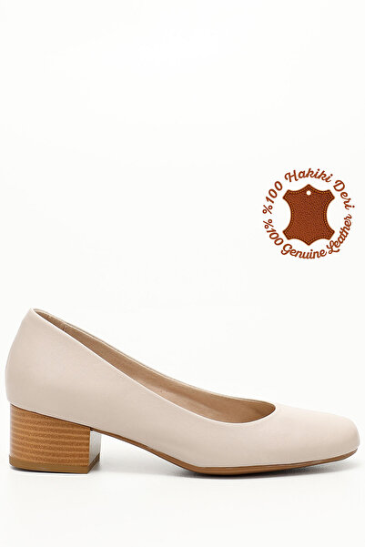 GÖNDERİ(R) Béžové starožitné dámské boty z pravé kůže s kulatou špičkou na kr...