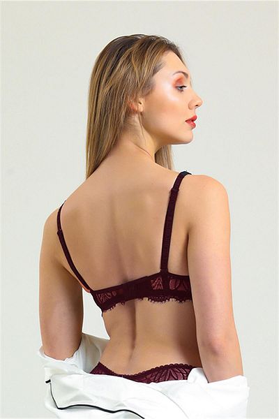 Magic Form 4686 Model Stone Detailed Lace Women's Bra - Claret Red