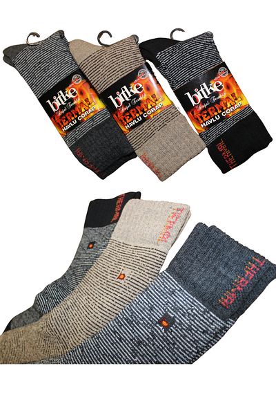 socksbox Θερμικές κάλτσες εξωτερικού χώρου - Χοντρό ενισχυμένο, ανθεκτικό, μη συμπιεστικό λάστιχο, 3 ζεύγη, 41-45