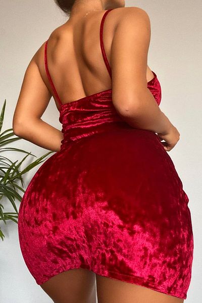 Baby xclub Strappy Janjan Velvet Mini Dress