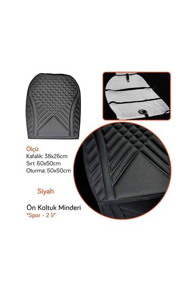 Carub Carmild Sports Front Seat Cushion Set of 2 Black