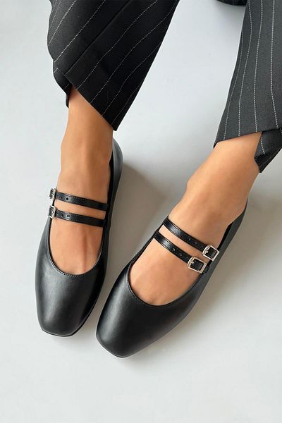 STRASWANS Balerini din piele Elvira pentru damă, negru