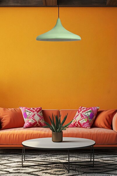 Bamyum 45 Cm Çaplı Champion Xl Mint Yeşili Avize Tekli Sarkıt Lamba Cafe Salon Genç Odası Avizeleri