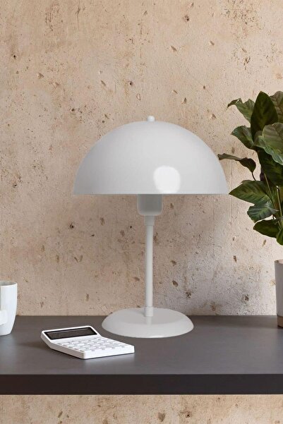 Bamyum Mantar Masa Lambası Beyaz Dekoratif Abajur Hol Salon Çocuk Odası Başuc...