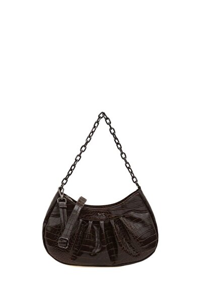 Bilik Deri Γυναικεία τσάντα ώμου καφέ-κροκόδειλος BLKOR VENEZIA