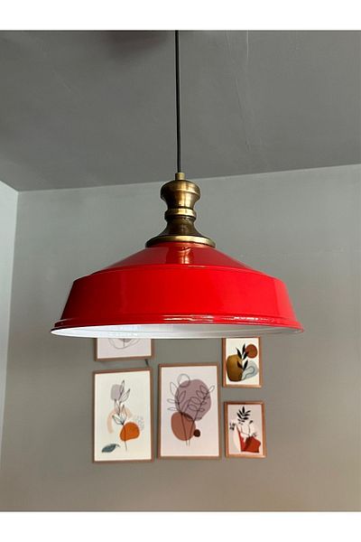 Bamyum Red Color Chandelier Antique Knob Head Retro Pendant Lamp Restaurant Living Room Lighting