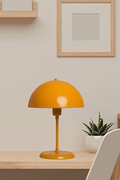 Bamyum Mantar Masa Lambası Sarı Masaüstü Işık Çalışma Odası Çalışma Lambası Ev Yatak Başucu Lambası