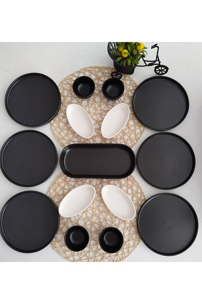 Keramika 15 Piece Matte Black Set Breakfast