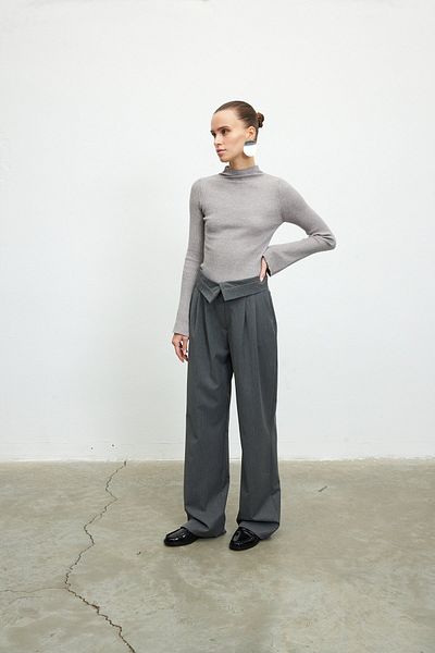 VATKALI Hose mit umgekehrtem Gürtel, Grau