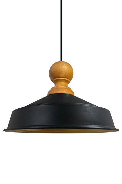 Bamyum Asaletli Tekli Avize Ahşap Başlık Retro Sarkıt Lamba Restoran Salon Ay...