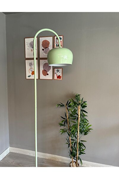 Bamyum Mint Lambader Modern Dekoratif Metal Oturma Odası Çalışma Odası Zemin Lambası