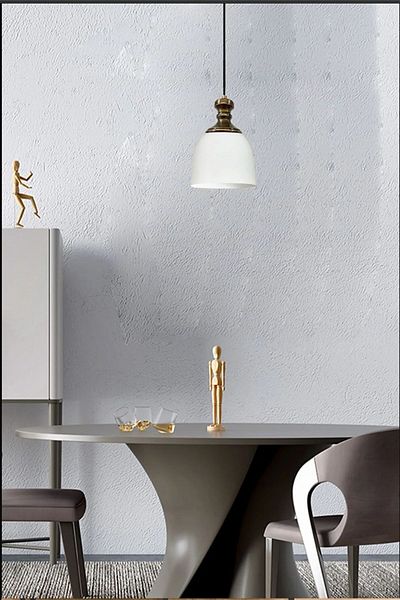 Bamyum Deep White Single Chandelier Pendant Lamp - Knob Head, Lamp Lighting, Living Room Kitchen Boutique