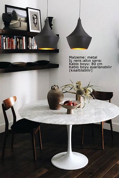 Bamyum Black Curved Pendant Lamp - Chandelier Lamp, For Living Room Wall and Staircase Entrance Room